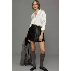 Maeve Silky Collared Popover Blouse L NWT